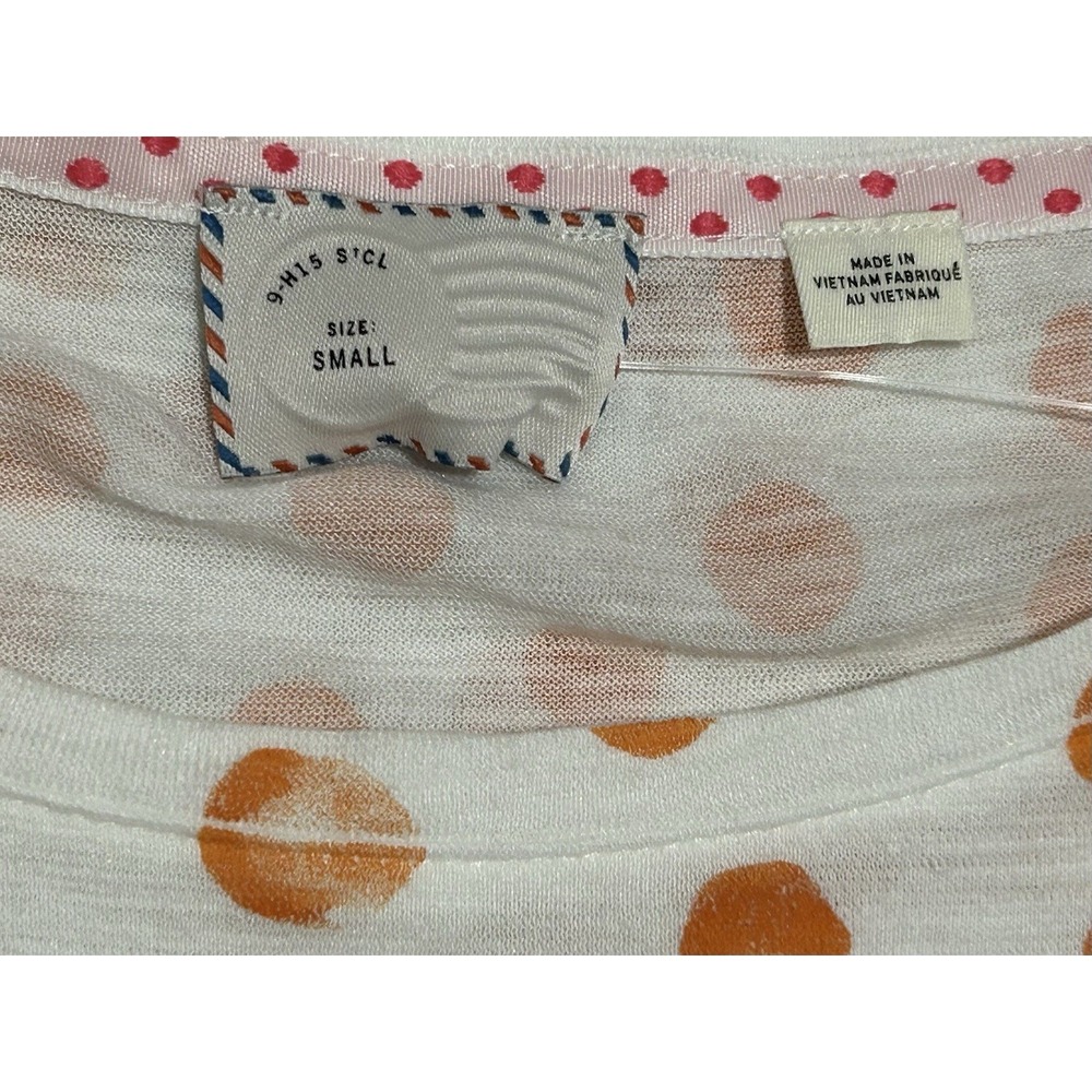 Anthropologie Zebra Polka Dot Graphic Tee Shirt Women's Size S NWOT Cotton Modal - Picture 4 of 5